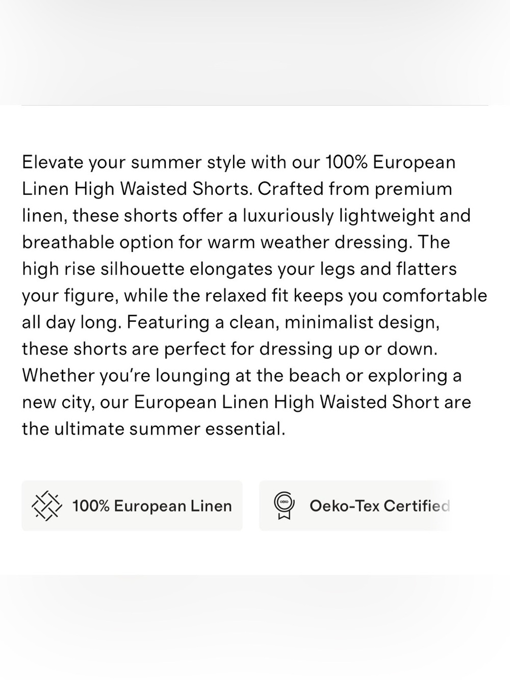 EUC Quince 100% European Linen High Waisted Shorts Flax size M - Picture 9 of 12